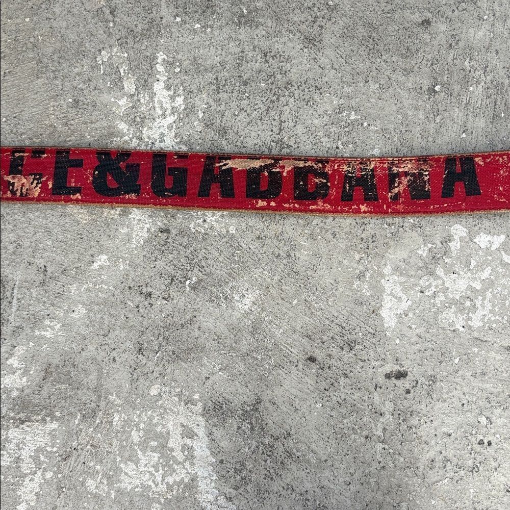 Dolce and Gabbana distressed red belt - Picture 8 of 9